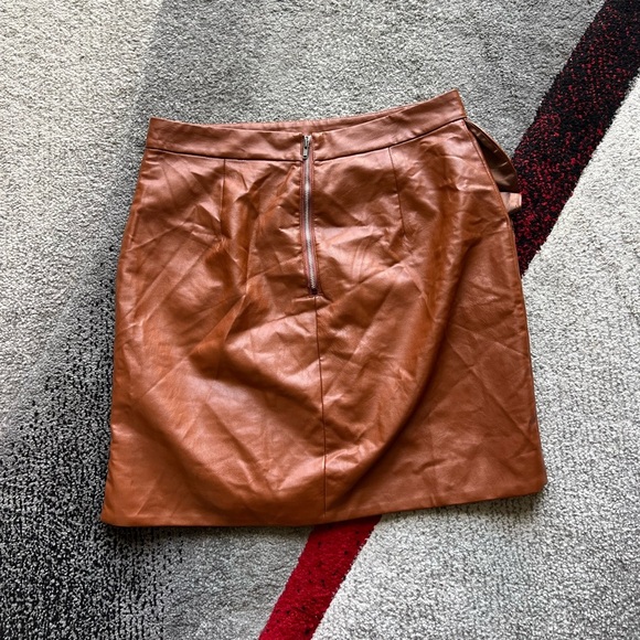 Majorelle Poseidon Faux Wrap Faux Leather Mini Skirt - Picture 5 of 5